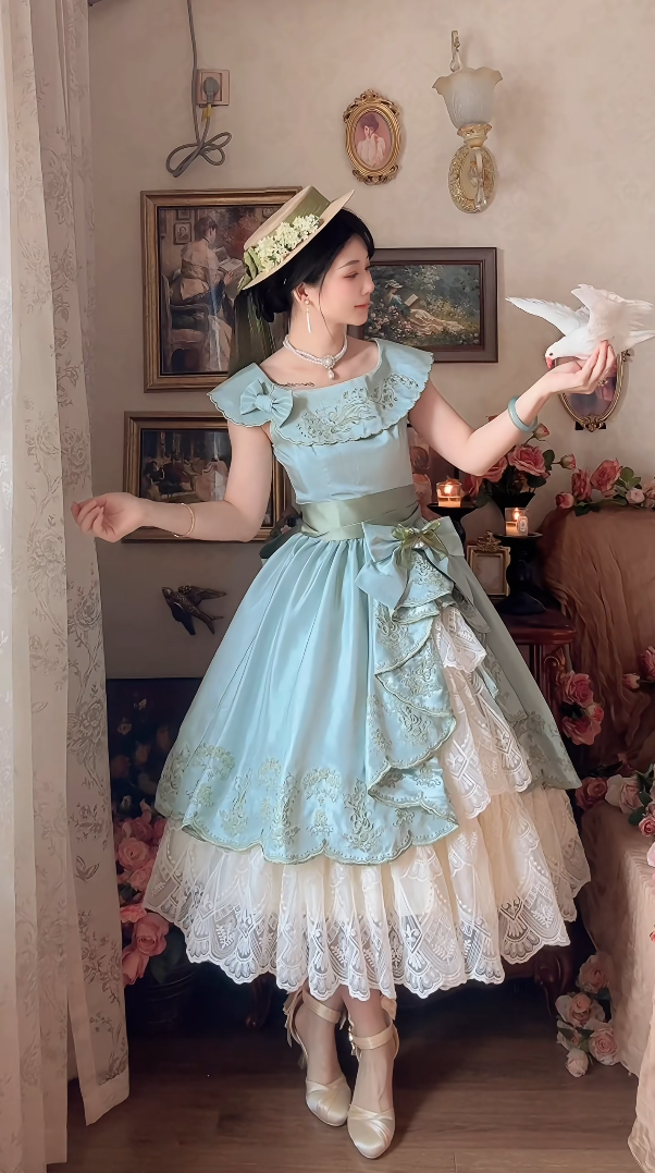 Robe de bal de princesse bustier à volants en satin long, robe de soirée C8117