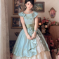 Robe de bal de princesse bustier à volants en satin long, robe de soirée C8117