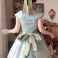 Robe de bal de princesse bustier à volants en satin long, robe de soirée C8117