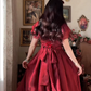 Robe de bal de princesse bustier à volants en satin long, robe de soirée C8117