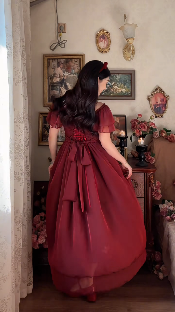 Robe de bal de princesse bustier à volants en satin long, robe de soirée C8117