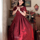 Robe de bal de princesse bustier à volants en satin long, robe de soirée C8117