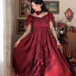 Robe de bal de princesse bustier à volants en satin long, robe de soirée C8117