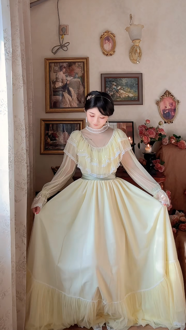 Robe de bal de princesse bustier à volants en satin long, robe de soirée C8117