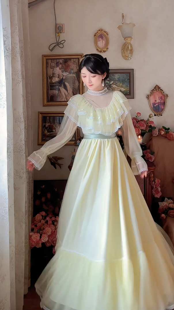 Robe de bal de princesse bustier à volants en satin long, robe de soirée C8117
