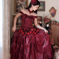 Robe de bal de princesse bustier à volants en satin long, robe de soirée C8117