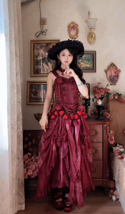 Robe de bal de princesse bustier à volants en satin long, robe de soirée C8117