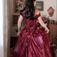 Robe de bal de princesse bustier à volants en satin long, robe de soirée C8117