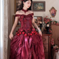 Robe de bal de princesse bustier à volants en satin long, robe de soirée C8117