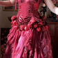 Robe de bal de princesse bustier à volants en satin long, robe de soirée C8117