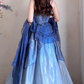 Robe de bal de princesse bustier à volants en satin long, robe de soirée C8117