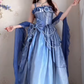 Robe de bal de princesse bustier à volants en satin long, robe de soirée C8117