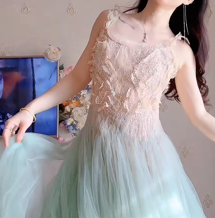 Robe de bal de princesse bustier à volants en satin long, robe de soirée C8117