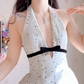 Robe de bal de princesse bustier à volants en satin long, robe de soirée C8117