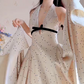 Robe de bal de princesse bustier à volants en satin long, robe de soirée C8117