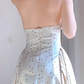 Robe de bal de princesse bustier à volants en satin long, robe de soirée C8117