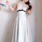 Robe de bal de princesse bustier à volants en satin long, robe de soirée C8117