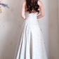 Robe de bal de princesse bustier à volants en satin long, robe de soirée C8117