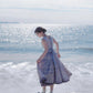 Cottage Core Square Neck Prom Dress Light Purple Tiered A-Line Evening Gown C8139