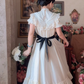 Robe de bal de princesse bustier à volants en satin long, robe de soirée C8117