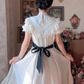 Robe de bal de princesse bustier à volants en satin long, robe de soirée C8117
