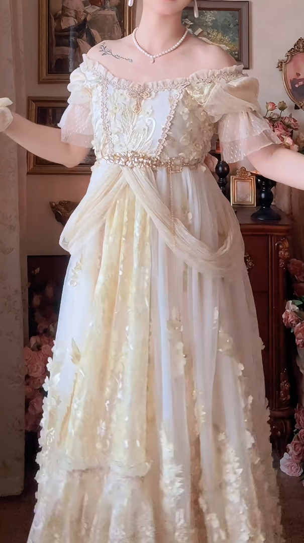 Robe de bal de princesse bustier à volants en satin long, robe de soirée C8117