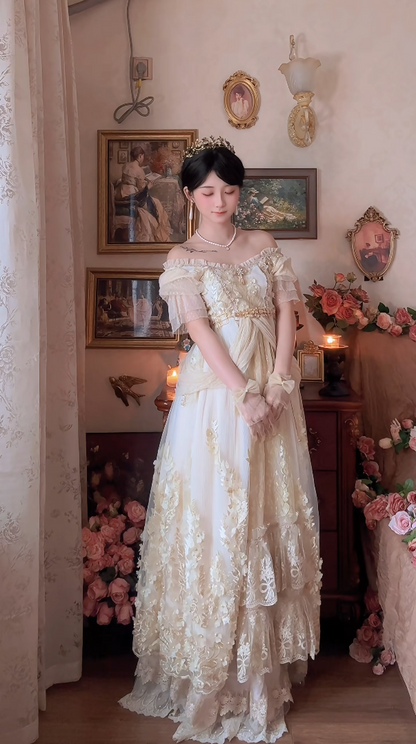 Robe de bal de princesse bustier à volants en satin long, robe de soirée C8117