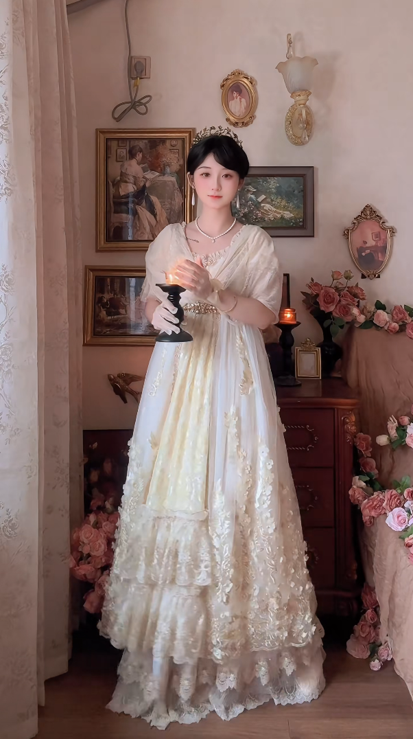 Robe de bal de princesse bustier à volants en satin long, robe de soirée C8117