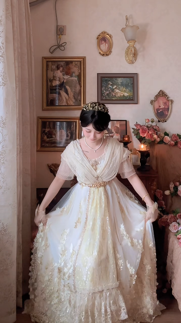 Robe de bal de princesse bustier à volants en satin long, robe de soirée C8117