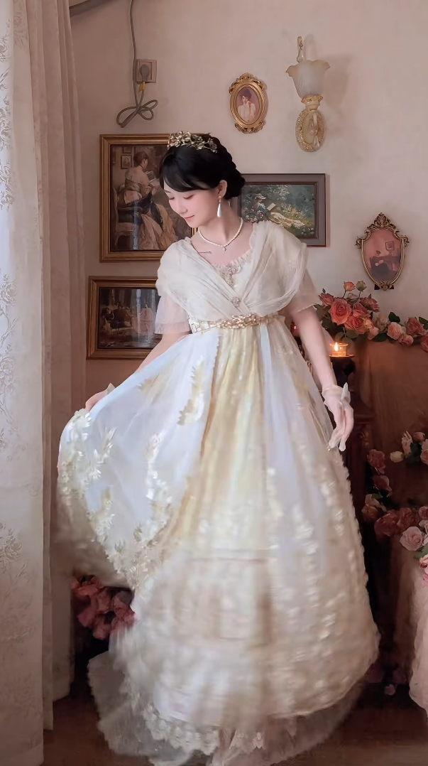 Robe de bal de princesse bustier à volants en satin long, robe de soirée C8117