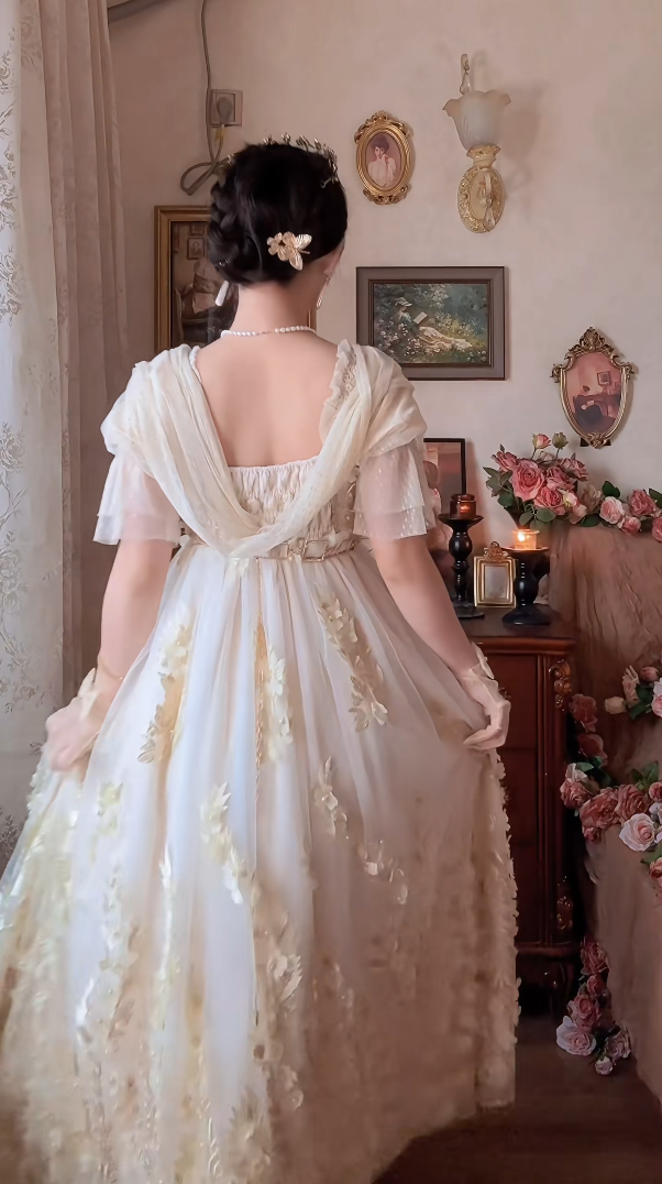 Robe de bal de princesse bustier à volants en satin long, robe de soirée C8117