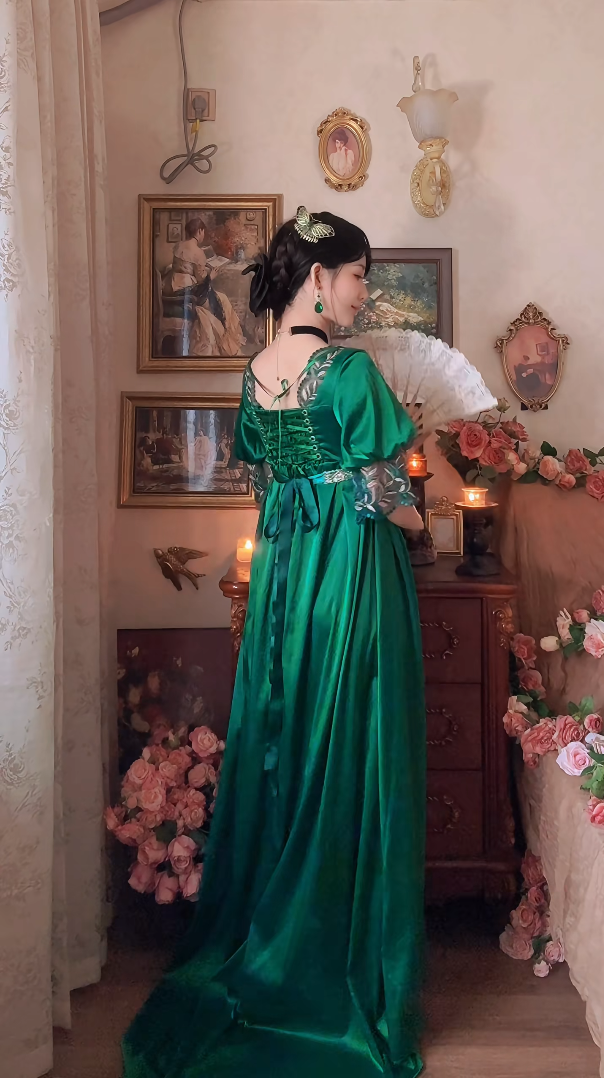 Robe de bal de princesse bustier à volants en satin long, robe de soirée C8117