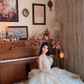 Superbe robe de mariée longue en tulle à sequins et décolleté en cœur C4041