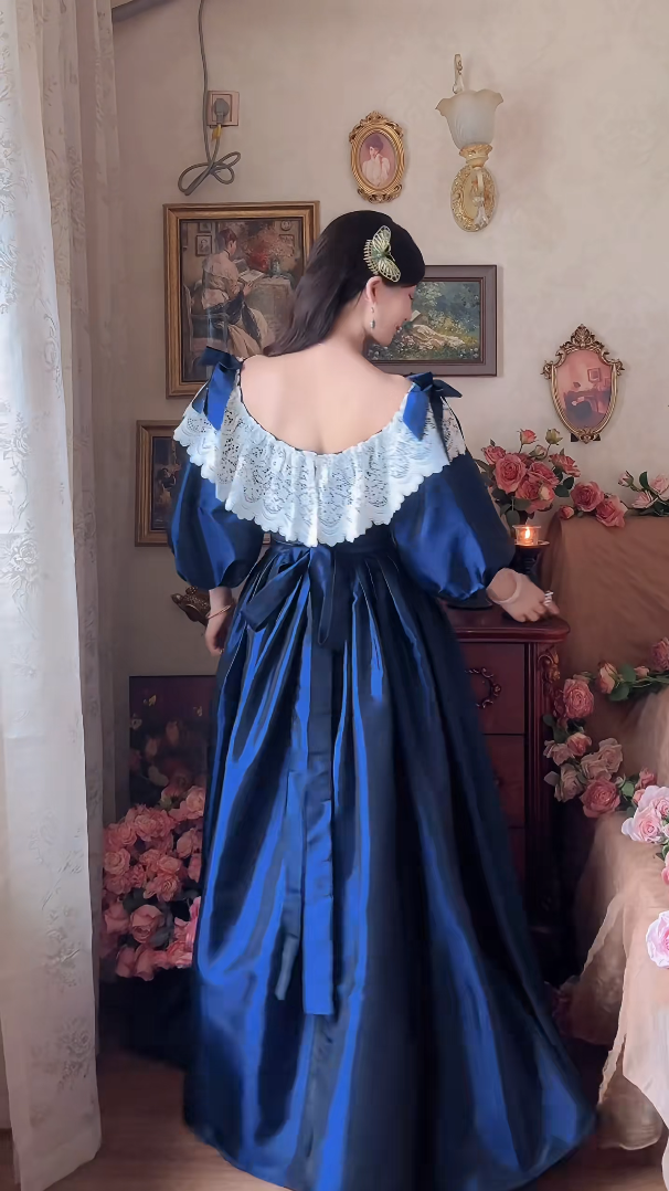 Robe de bal de princesse bustier à volants en satin long, robe de soirée C8117