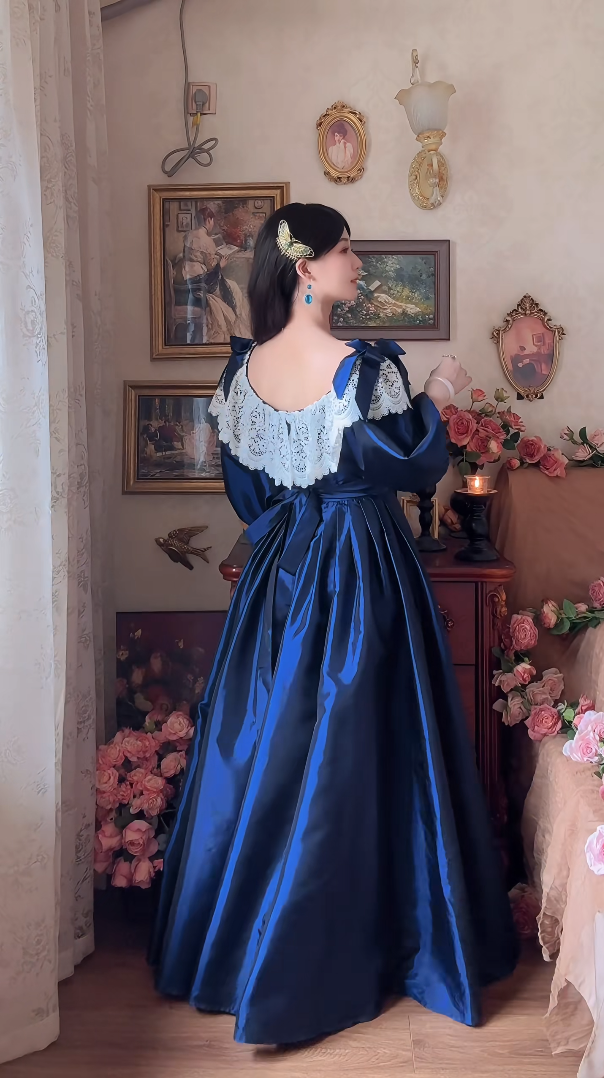 Robe de bal de princesse bustier à volants en satin long, robe de soirée C8117