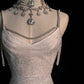 Fairytale Mermaid Straps Long Sequin Backless Wedding Dresses C814