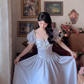 Robe de bal de princesse bustier à volants en satin long, robe de soirée C8117