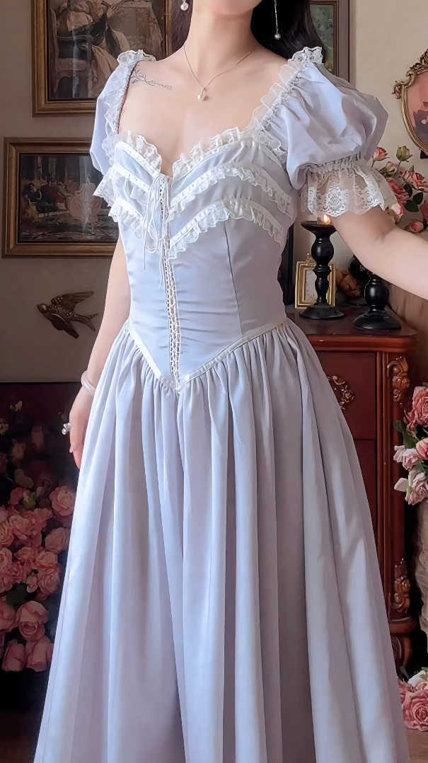 Robe de bal de princesse bustier à volants en satin long, robe de soirée C8117