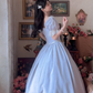 Robe de bal de princesse bustier à volants en satin long, robe de soirée C8117