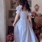 Robe de bal de princesse bustier à volants en satin long, robe de soirée C8117