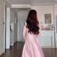 Robe de bal de princesse bustier à volants en satin long, robe de soirée C8117