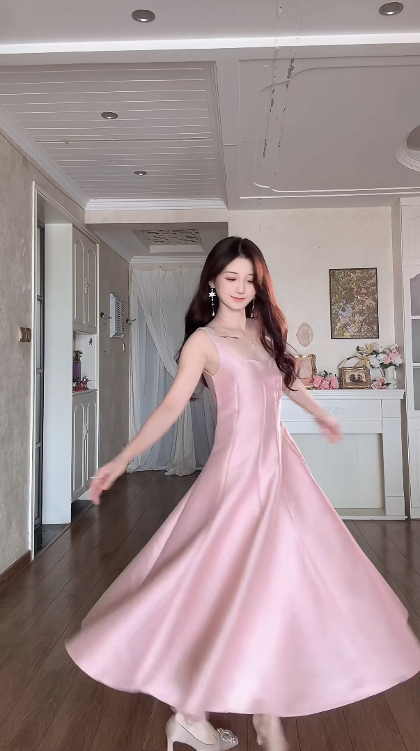 Robe de bal de princesse bustier à volants en satin long, robe de soirée C8117