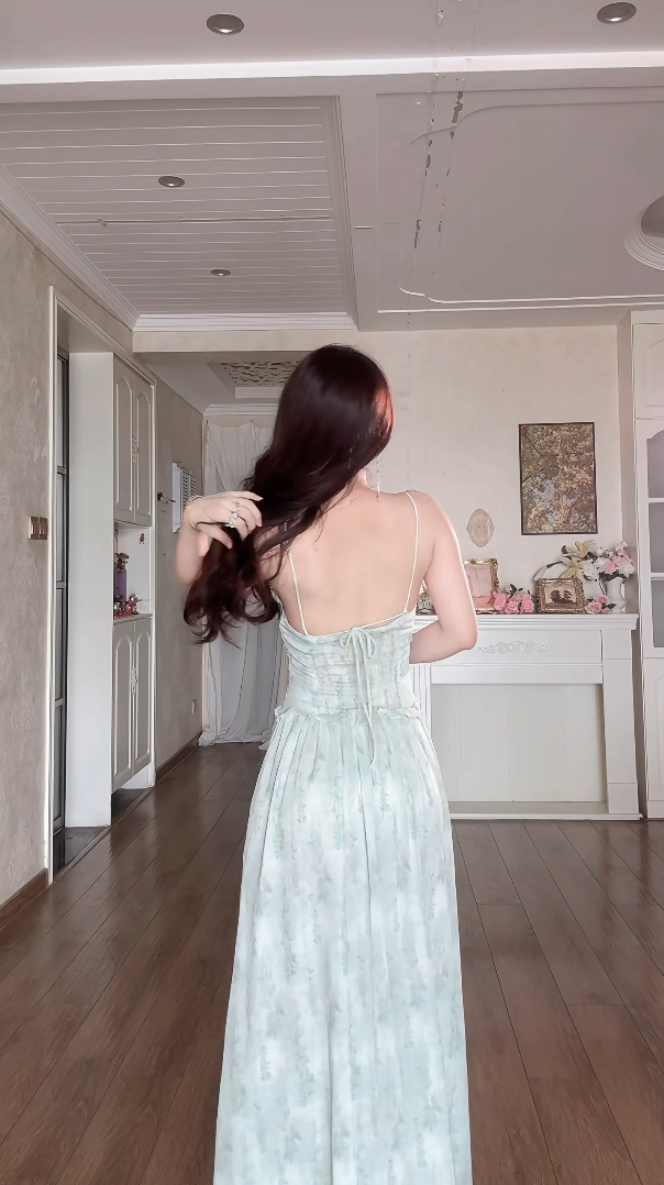 Robe de bal de princesse bustier à volants en satin long, robe de soirée C8117