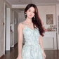 Robe de bal de princesse bustier à volants en satin long, robe de soirée C8117