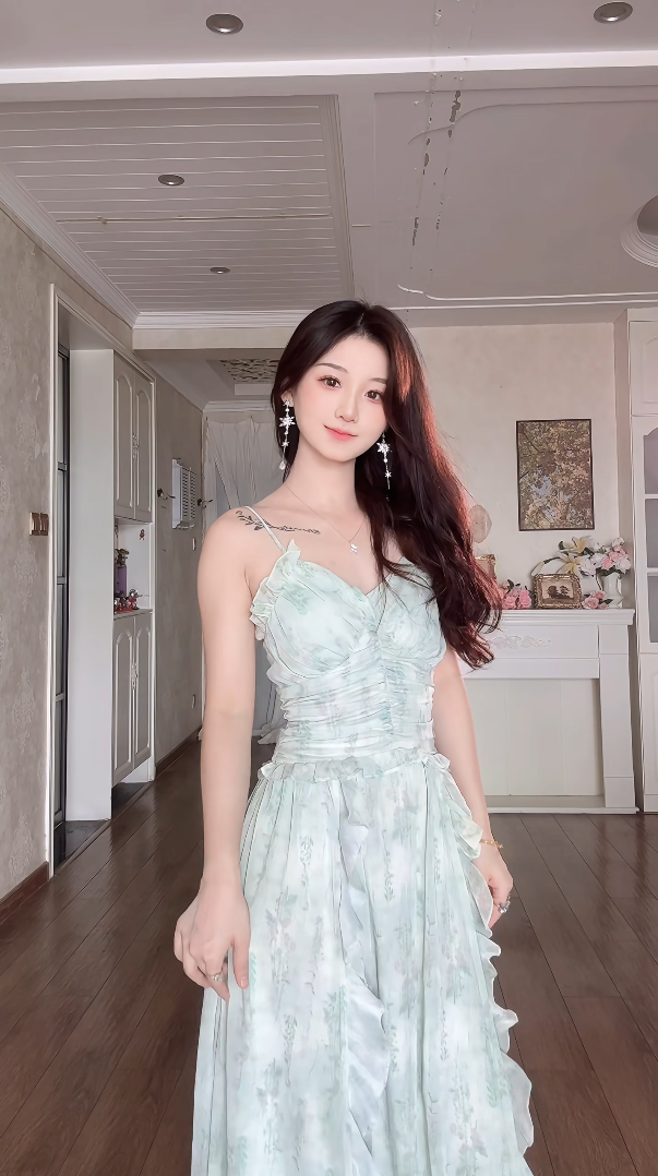 Robe de bal de princesse bustier à volants en satin long, robe de soirée C8117