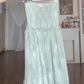 Robe de bal de princesse bustier à volants en satin long, robe de soirée C8117