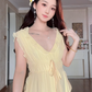 Robe de bal de princesse bustier à volants en satin long, robe de soirée C8117