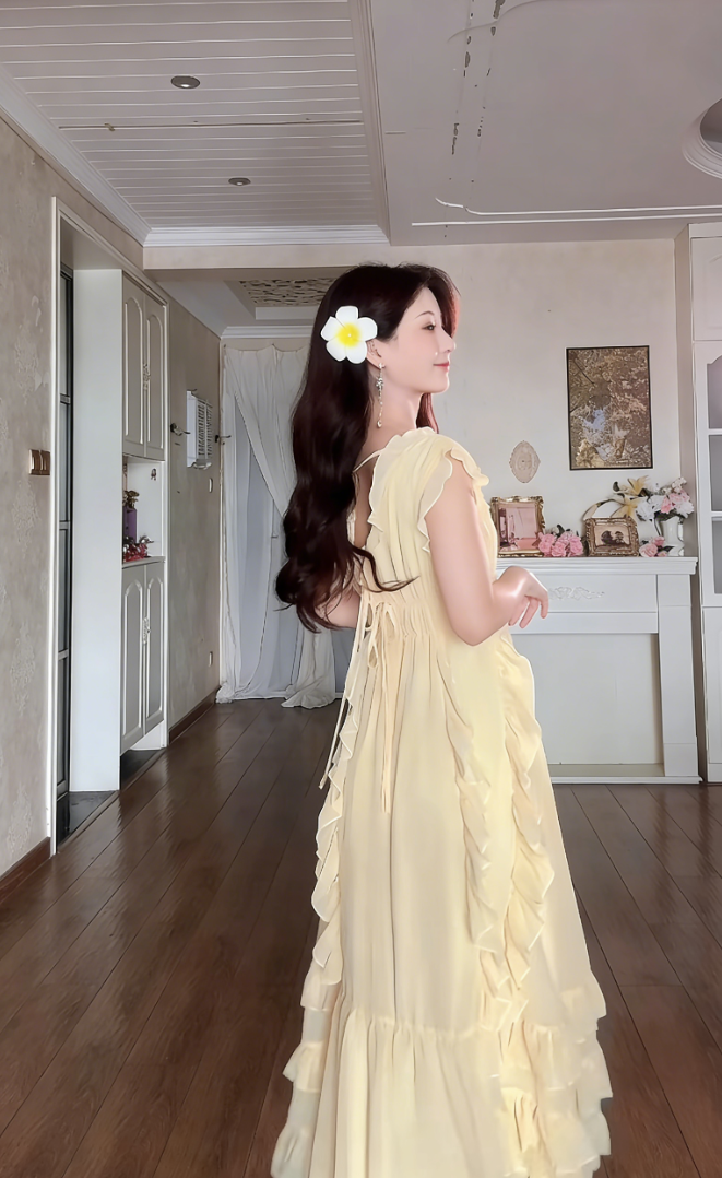 Robe de bal de princesse bustier à volants en satin long, robe de soirée C8117