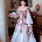 Robe de bal de princesse bustier à volants en satin long, robe de soirée C8117