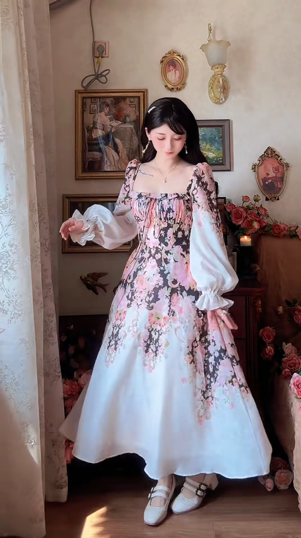 Robe de bal de princesse bustier à volants en satin long, robe de soirée C8117